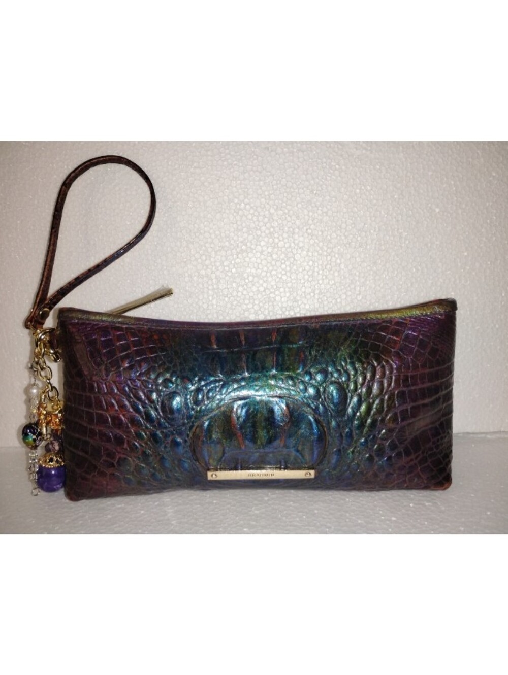 Brahmin Clutch Baguette Demi Bag Dragon Style Iridescent